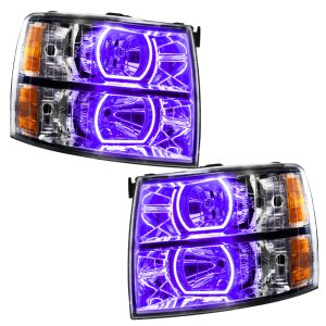 Chevrolet Silverado Headlight Assemblies - ORACLE Lighting - ColorSHIFT w/ BC1 Controller, Chrome Housing - `07-`13